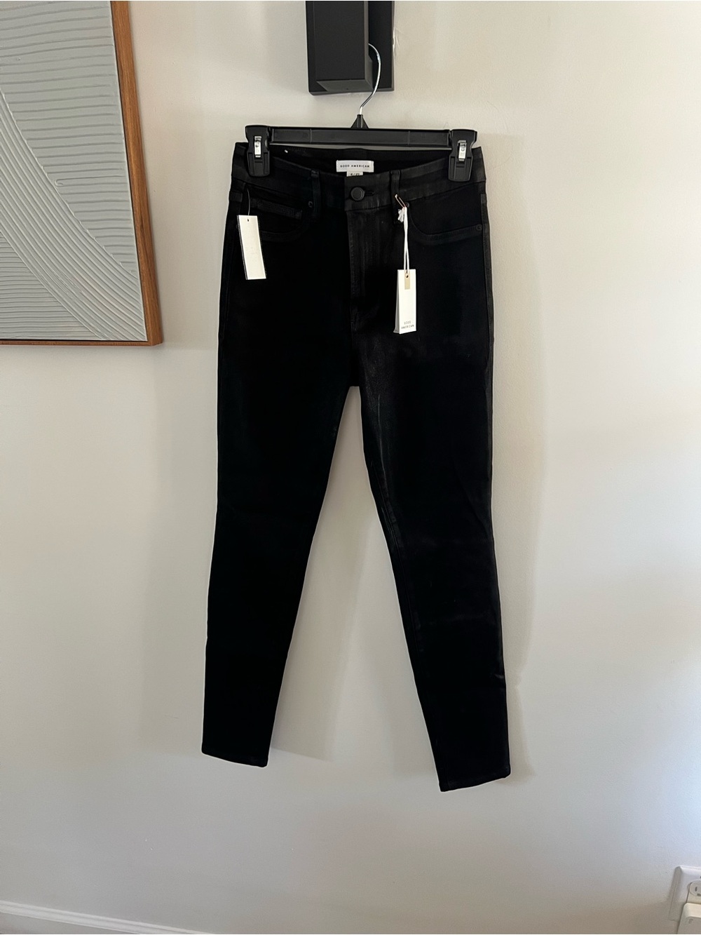 Good American Black High-Rise Skinny Jeans